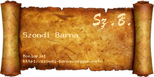 Szondi Barna névjegykártya